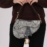 Dior 2021 Reverse Toile de Jouy Medium Saddle Bag