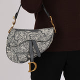 Dior 2021 Reverse Toile de Jouy Medium Saddle Bag