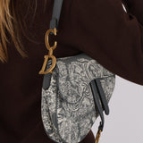 Dior 2021 Reverse Toile de Jouy Medium Saddle Bag