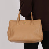 Chanel 2004 Beige Executive Cerf Medium Tote 24K GP