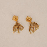 Chanel 1970s-1980s Letter Logo Drop Clip-On Earrings 24K GP