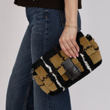 Fendi Multicolor Plaid Brush Broadtail Fur Baguette Bag