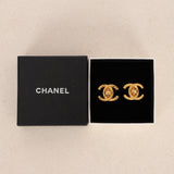 Chanel 1996 Small CC Turnlock Clip-On Earrings 24K GP