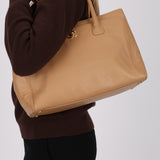 Chanel 2004 Beige Executive Cerf Medium Tote 24K GP