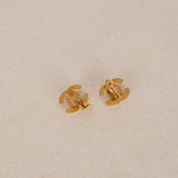 Chanel 1996 Small CC Turnlock Clip-On Earrings 24K GP