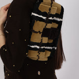 Fendi Multicolor Plaid Brush Broadtail Fur Baguette Bag