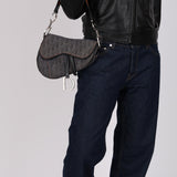 Limited Edition Christian Dior 2005 Grey Diorissimo Flight Saddle Bag