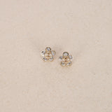 Chanel 2005 CC Camellia Crystal Earrings