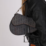 Limited Edition Christian Dior 2005 Grey Diorissimo Flight Saddle Bag