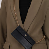 Chanel 1991 Navy Jersey and Lambskin Single Flap with Wallet