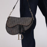 Limited Edition Christian Dior 2005 Grey Diorissimo Flight Saddle Bag