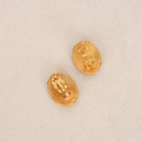 Chanel 1992 Textured Woven CC Clip-On Earrings 24K GP