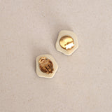Chanel 2003 Enamel Icon Series Clip-On Earrings 24K GP