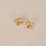 Chanel 1996 Large CC Turnlock Clip-On Earrings 24K GP