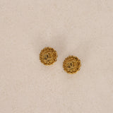 Chanel 1995 CC Chain Medallion Clip-On Earrings 24K GP