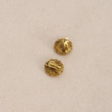 Chanel 1995 CC Chain Medallion Clip-On Earrings 24K GP
