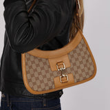 Gucci Tan GG Canvas Shoulder Hobo Bag