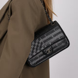Rare Chanel Paris-Dallas Old Glory Chanel Flag Small Single Flap Black Embossed Calfskin 2014 SHW