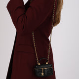 Chanel 2022 Top Handle Zip Around Vanity Case with Chain