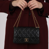 Chanel 2023 Lambskin Woven Chain CC Accordion Single Flap Bag