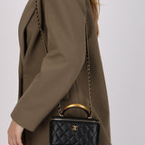 Chanel 2022 Lambskin Metal Top Handle Rectangular Vanity on Chain