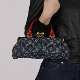 Ultra-Rare Louis Vuitton 2005 Denim Monogram Alligator Sac Fermoir GM