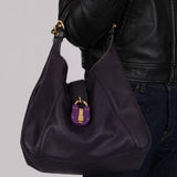 Loewe Purple Calle Padlock Hobo