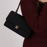 Rare Chanel 1997 Grosgrain Medium Classic Double Flap Bag 24K GP