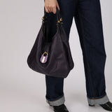 Loewe Purple Calle Padlock Hobo
