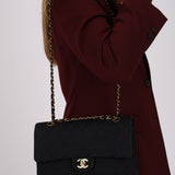 Rare Chanel 1997 Grosgrain Medium Classic Double Flap Bag 24K GP