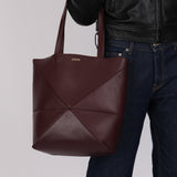 Loewe Bordeaux Medium Puzzle Fold Tote