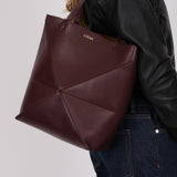 Loewe Bordeaux Medium Puzzle Fold Tote