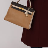 Limited Edition Hermes 2003 Tricolore Taurillon Clemence Kelly 32 Retourne BGHW