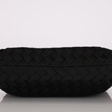 Bottega Veneta Intrecciato Black Satin Chain Shoulder Bag