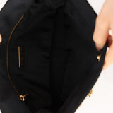 Bottega Veneta Intrecciato Black Satin Chain Shoulder Bag