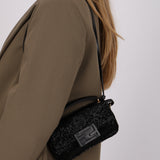 Fendi Black Beaded Mini Baguette