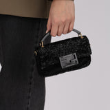 Fendi Black Beaded Mini Baguette