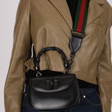 Limited Edition Gucci Dyana Lux Calfskin Monochrome Bamboo 1947 Mini Top Handle Bag