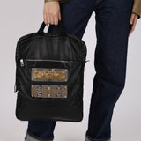 Prada Nappa Metal Plate Stud Logo Tote