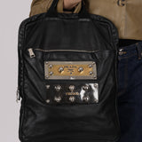 Prada Nappa Metal Plate Stud Logo Tote