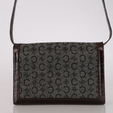 Celine Croc Embossed Macadam Wool Shoulder Bag