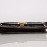 Celine Croc Embossed Macadam Wool Shoulder Bag