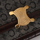 Celine Croc Embossed Macadam Wool Shoulder Bag