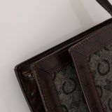 Celine Croc Embossed Macadam Wool Shoulder Bag