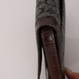 Celine Croc Embossed Macadam Wool Shoulder Bag