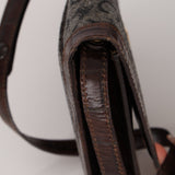 Celine Croc Embossed Macadam Wool Shoulder Bag