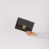 Celine Croc Embossed Macadam Wool Shoulder Bag