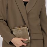 Limited Edition Gucci Box Clutch on Chain Metallic Galuchat Stingray