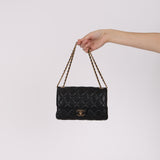 Chanel 2023 Lambskin Woven Chain CC Accordion Single Flap Bag