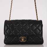 Chanel 2023 Lambskin Woven Chain CC Accordion Single Flap Bag